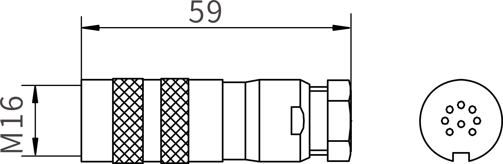 六针航插母头