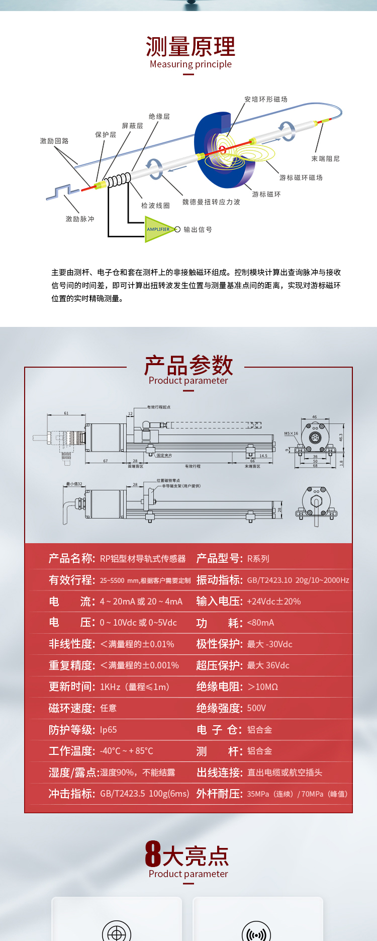 rp铝型材导轨式传感器